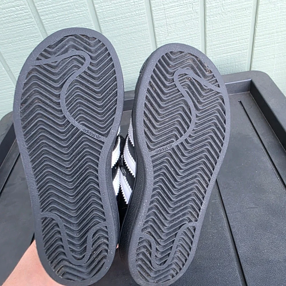 Adidas Kids Superstar Black White Gold BA8379 Sneakers Size 11K